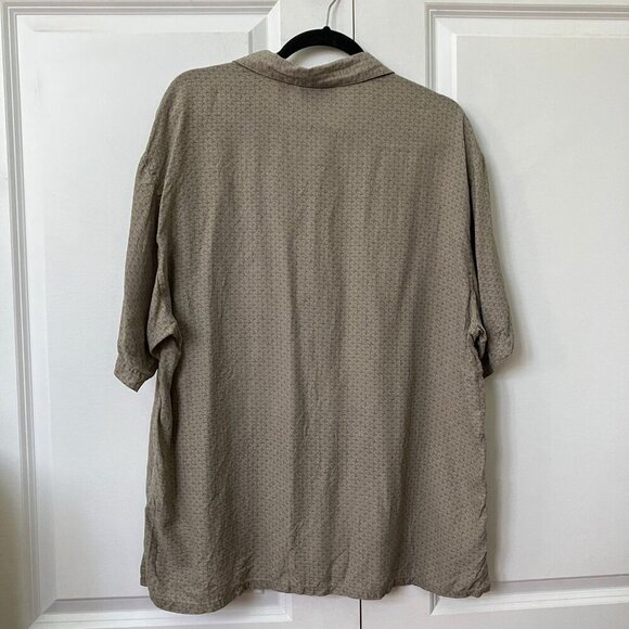 Vintage Denver Hayes Shirt Mens XL Silk Beige Check Print Button Up - Picture 7 of 8